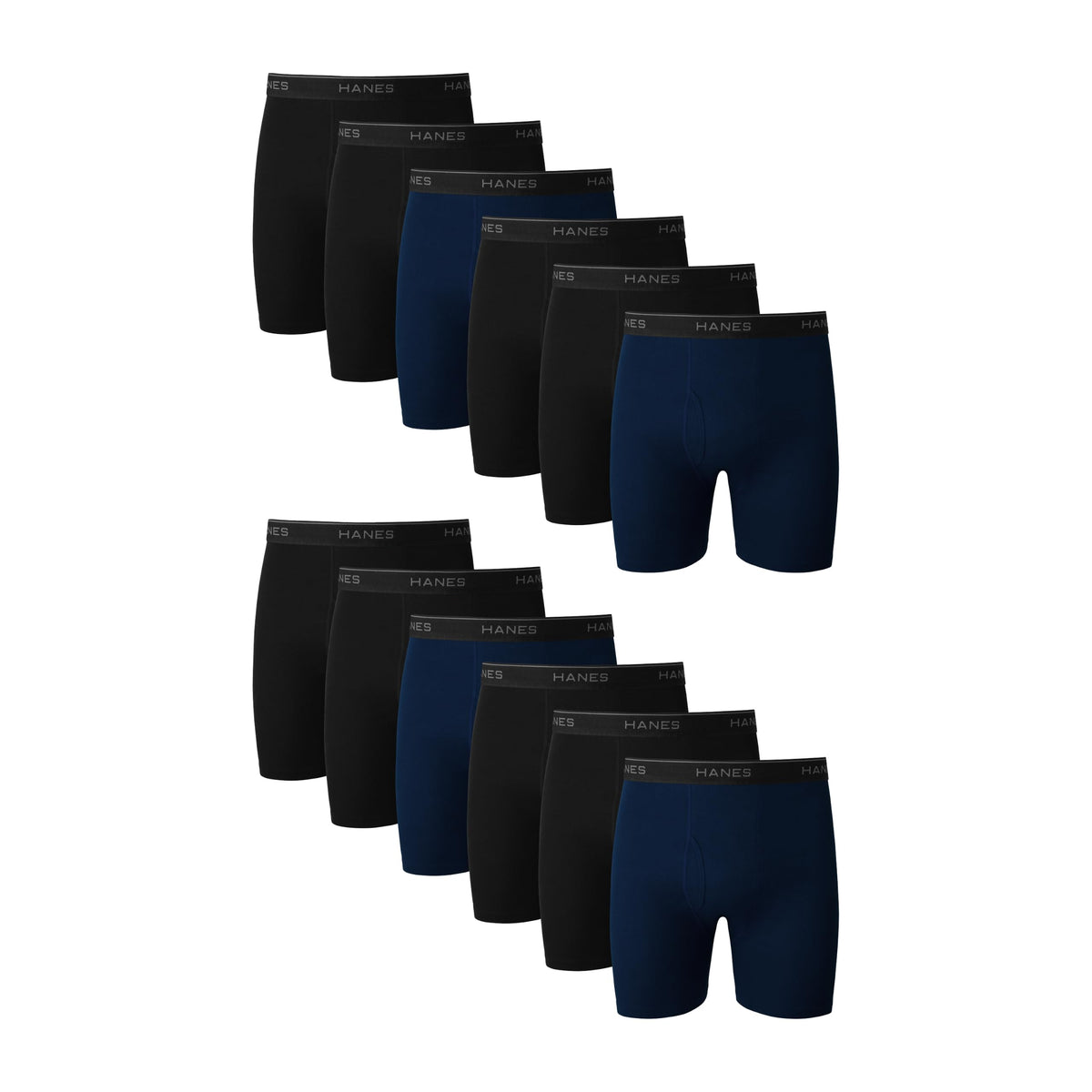Hanes Men's Underwear Boxer Briefs Pack, Cool & Breathable Cotton Moisture-wicking Underwear for Men, No Ride Up