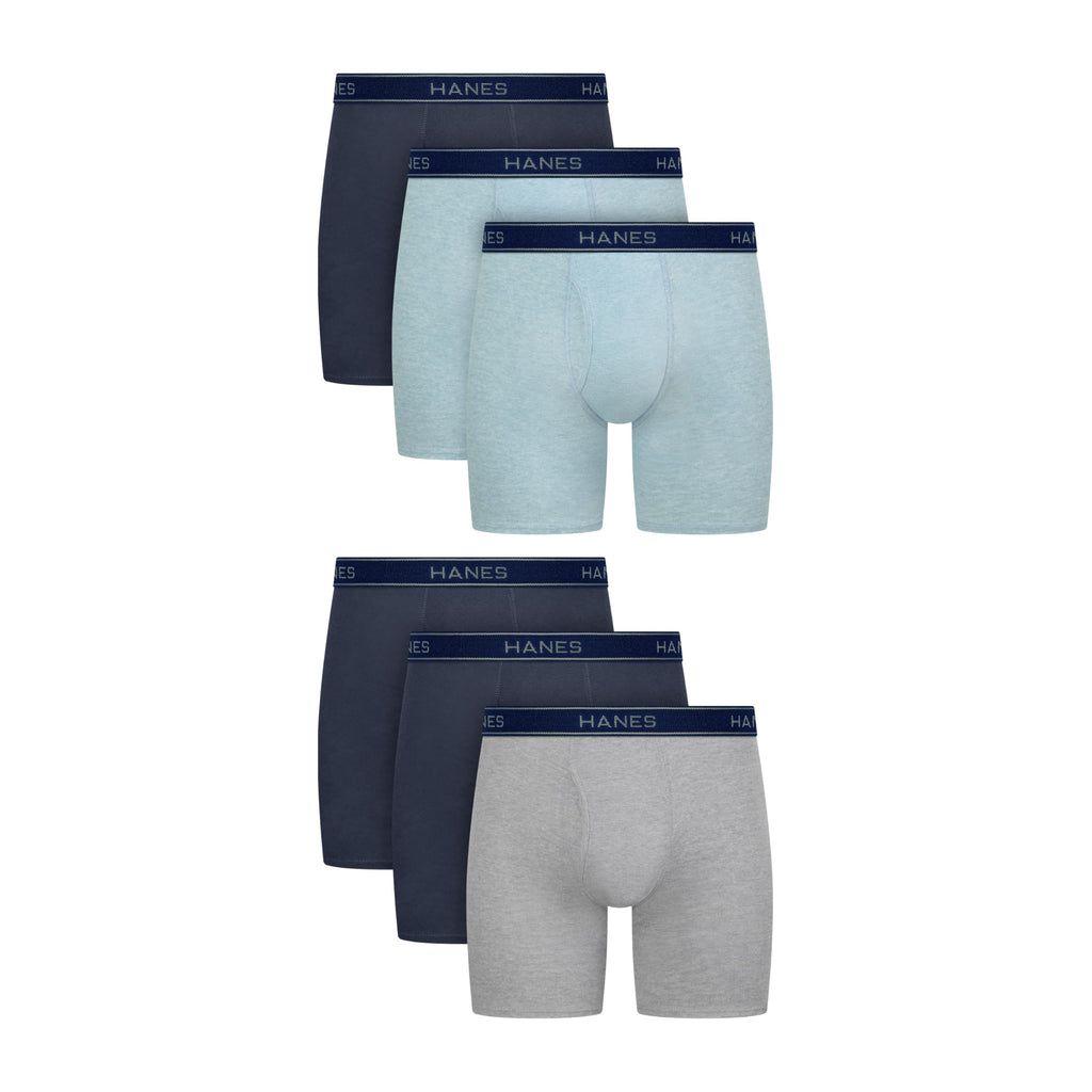 Hanes Men's Underwear Boxer Briefs Pack, Cool & Breathable Cotton Moisture-wicking Underwear for Men, No Ride Up