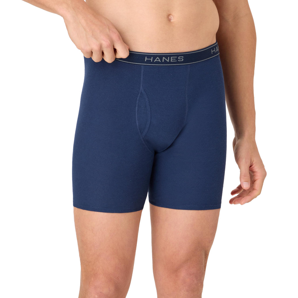 Hanes Men's Underwear Boxer Briefs Pack, Cool & Breathable Cotton Moisture-wicking Underwear for Men, No Ride Up