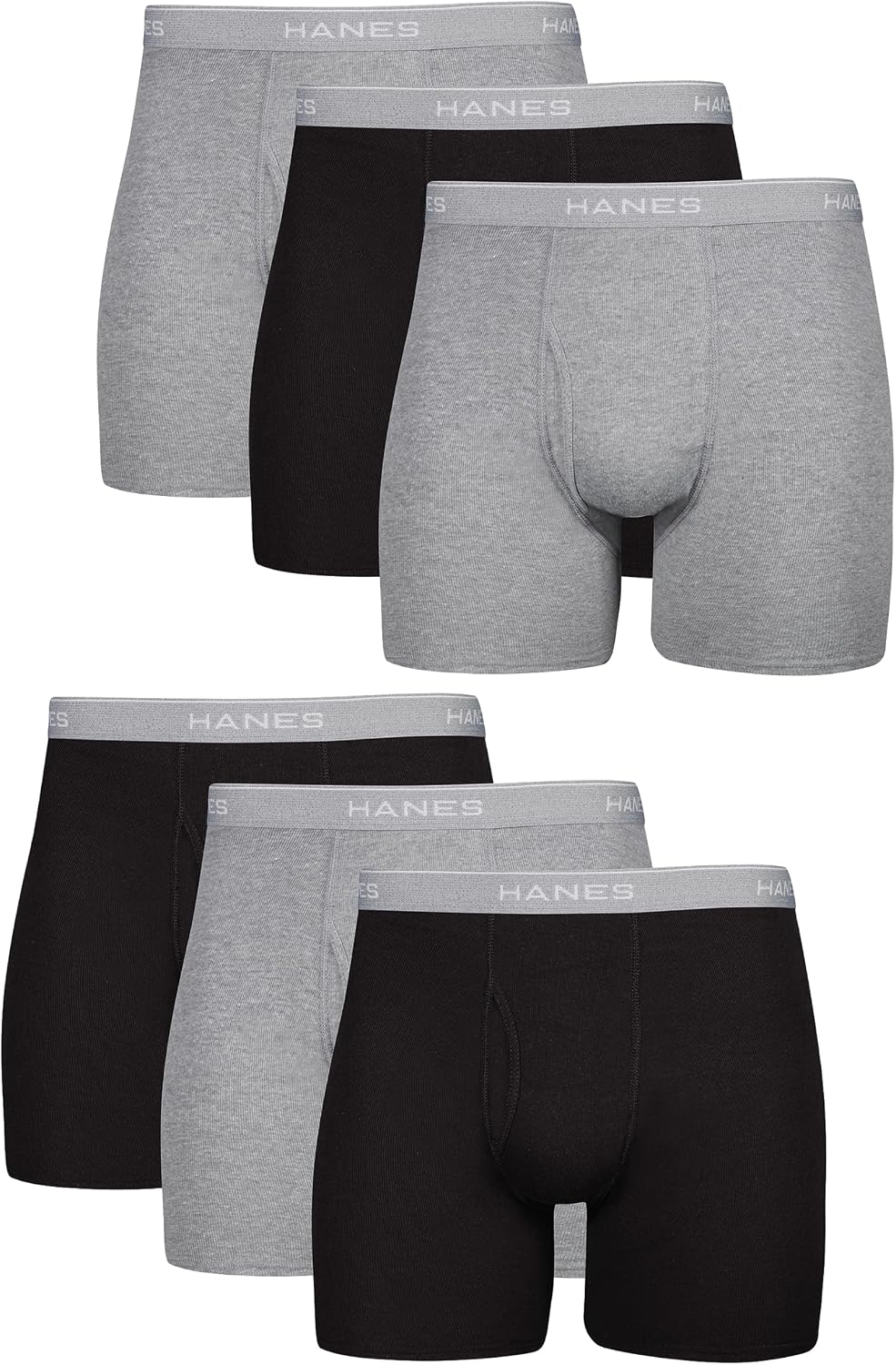 Hanes Men's Underwear Boxer Briefs Pack, Cool & Breathable Cotton Moisture-wicking Underwear for Men, No Ride Up