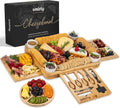 SMIRLY Charcuterie Boards Set, Large Cheese Board Set, Bamboo