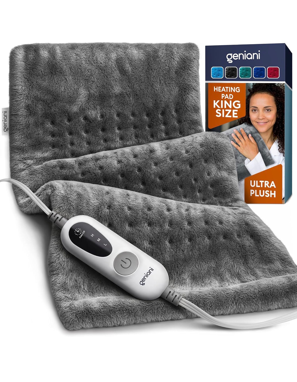 GENIANI Electric Heating Pad – Ultra-Soft Comfort & Soothing Heat 🤍