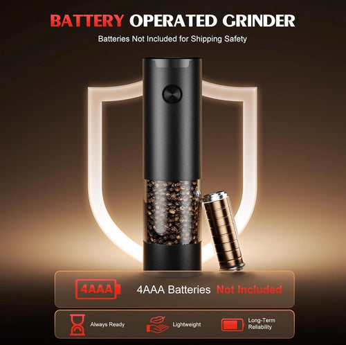 Electric Salt and Pepper Grinder Set Automatic Battery Pepper Mill Shakers